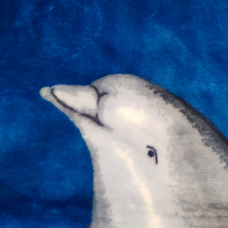 Koc akrylowy - Gruby i ciepły - Delfin i Ocean faktura, wzór